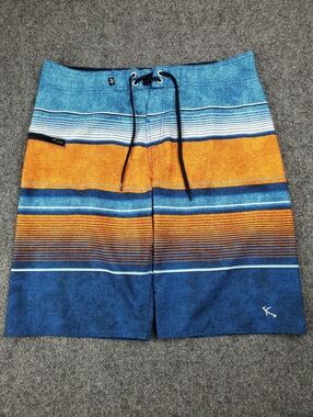 Lost Enterprises Board Shorts Mens 32 Unlined Blue Orange Colorblock Surf Beach